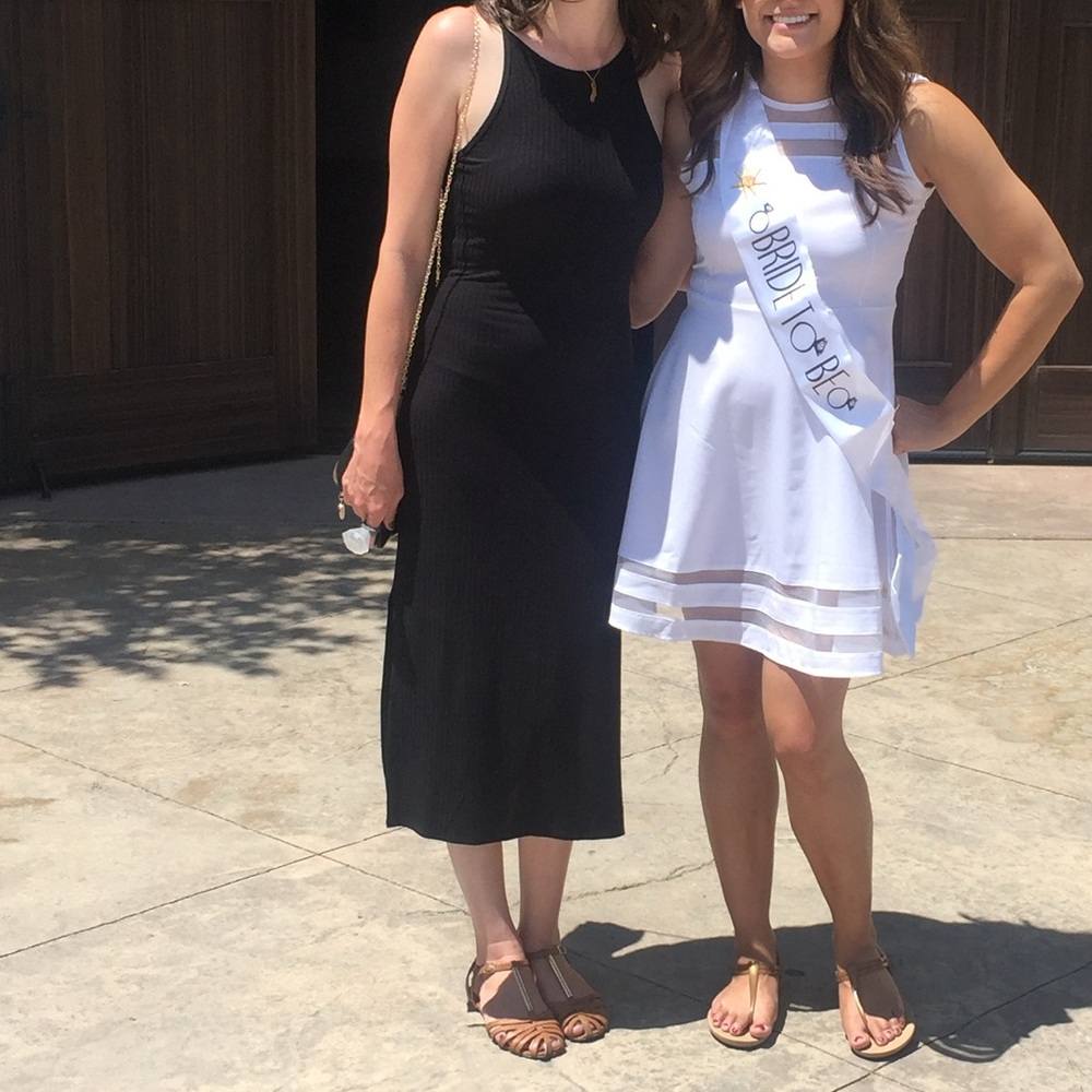 Soprano Black Ribbed Midi Dress